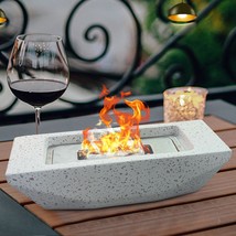 Tabletop Fire Pit 12.5&quot; Portable Table Top Firepit Bowl Smokeless Indoor, White - £35.23 GBP