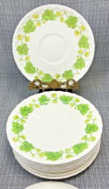 Set of 11 Pope-Gosser China 6&quot; Bread plates #53 Green Ivy Pattern made i... - $14.84