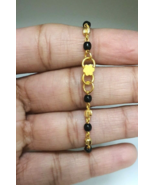 22ct Yellow Gold Baby Bracelet Black-beads With Diamond Cut Design, 3.4gm - $883.13 CAD