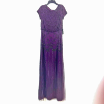 Adrianna Papell Plus Womens 20W Magenta Embellished Sequin Long Gown NWT CX51 - £82.55 GBP