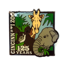 Cincinnati Zoo 125 Years Pin Collectible Hat Lapel Elephant Giraffe - £9.25 GBP