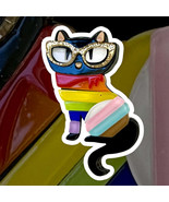 Adorable Rainbow Cat Brooch Pin - Purr-fect for Your Clothing or Bags! - $20.46 CAD