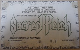 SACRED REICH Vintage Ticket Stub Astoria Theatre Universal Charing Cross... - £6.84 GBP
