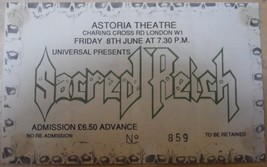 SACRED REICH Vintage Ticket Stub Astoria Theatre Universal Charing Cross... - £6.98 GBP