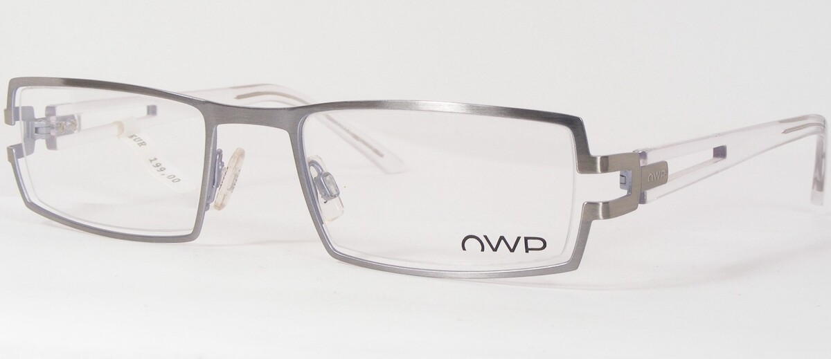 OWP 8560 100 Argent/Transparent Unique Lunettes Monture 52-21-135mm Alle... - $135.62