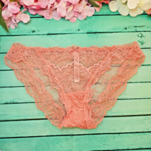 Victoria&#39;s Secret Dream Angels Lace Cheekini Panties S Peach Color - $12.99