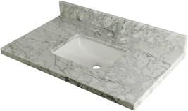 Kingston Brass Kvpb3622M38Sq Templeton Vanity Sink Top, 36" X, Carrara Marble - $540.99