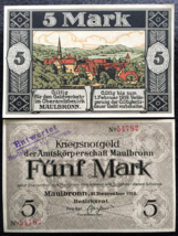 Authentic Historical Germany 5 Mark 1918 Banknote - 104 Years Old RARE - £14.55 GBP