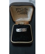 Antique Vintage 1940-s Solid 925 Silver Celtic Knot Band Ring Size UK O ... - $127.71