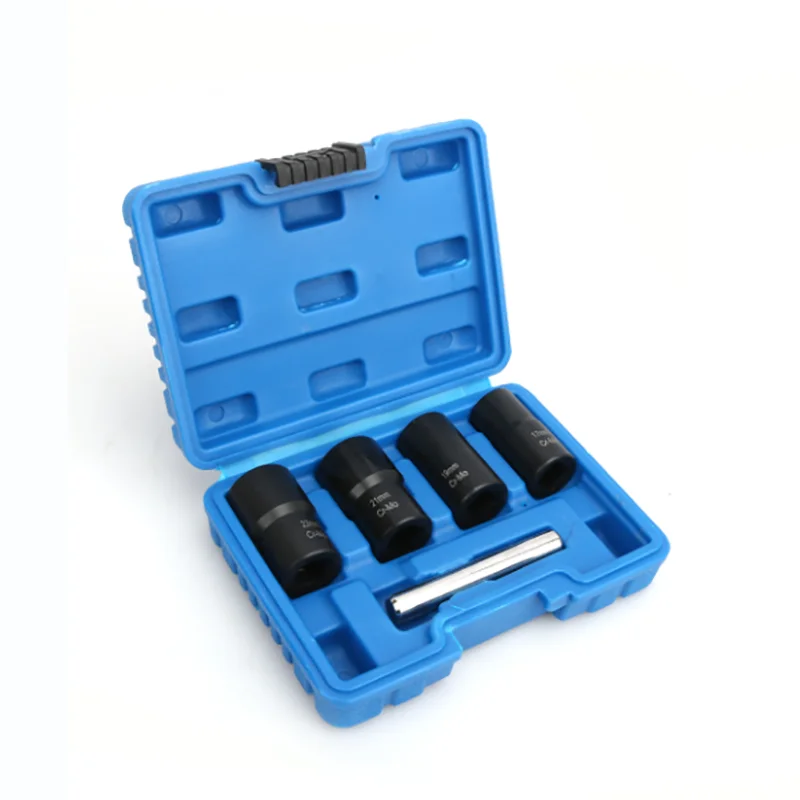 5Pcs Twist Socket Kit for Damaged Worn Lug Nut &amp; Lock Remover 17/19/21/22mm Ti - £38.40 GBP