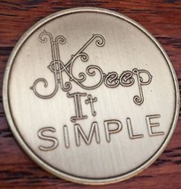 Keep It Simple Serenity Prayer Bronze Recovery Medallion Coin AA NA Chip - £4.46 GBP