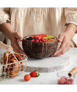 100% Natural Coconut Shell Bowl and Spoon Set (Leaf Pattern) - $26.06 CAD