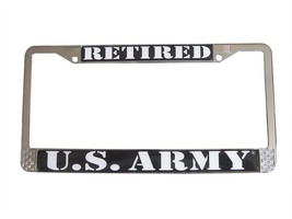 US Army Retired Auto License Plate Chrome Frame Made in The USA - $318.07 MXN