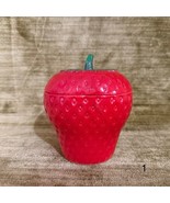 Hazel Atlas Strawberry Jam Jelly Jar w/Lid Vintage 1950s Red Unmarked Ta... - $20.42 CAD