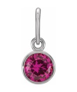 Authentic 925 Sterling Silver 4mm Ruby CZ Birthstone Womens Bracelet Charm - €91,60 EUR
