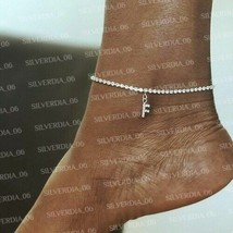 6.00CT Simulated Diamond Fashion Alphabet Anklet Gold Plated925 Silver - £202.40 GBP