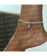 6.00CT Simulated Diamond Fashion Alphabet Anklet Gold Plated925 Silver - €224,36 EUR