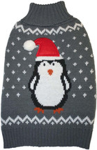 Fashion Pet Gray Penguin Dog Sweater - Cozy Acrylic Sweater with Penguin Design - £11.05 GBP