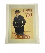 New Vintage 1973 I Want You For The Navy Poster WWI World War 1  20&quot; x 16&quot; - £13.99 GBP