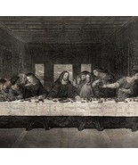 The Last Supper Da Vinci Lacmann Engraving 1868 Victorian Religious Art ... - £117.15 GBP