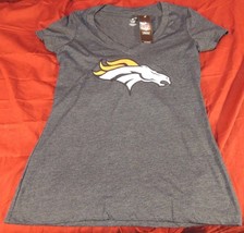 NFL 2024 Licensed Women&#39;s Orange Gray Denver Broncos Shirt Raglan Blouse... - $24.29
