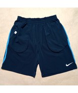 Vintage Nike Court Y2K Blue Fit Dry Drawstring Tennis Shorts - Men's Size XL - $29.95