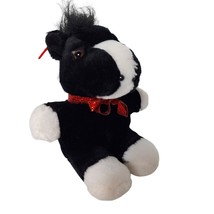 Its All Greek To Me Black Horse Plush Sparkly Red Bow Stuffed Animal 8&quot; - $22.66
