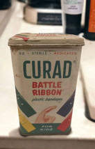 Curad Battle Ribbon For Kids Tin Collectible Advertising Medical USA Vin... - £7.51 GBP