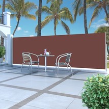 vidaXL Retractable Side Awning 63&quot;x196.9&quot; Brown - £128.89 GBP