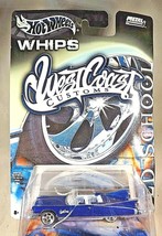 2003 Hot Wheels Whips West Coast Customs &#39;59 CADILLAC Blue w/RealRidersChrome5s - £14.49 GBP