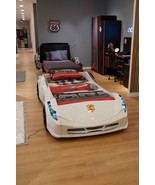 TT White Twin Race Car Bed, Sound FX, LED Lights, Premium Rear Seat - $1,187.01