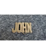 VTG JOHN Solid Brass Block Letters Name Cut Out Belt Buckle Hippy Trucke... - $16.28 CAD