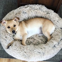 Soft Plush Donut Bed -  Apricot,  XS - $11.32