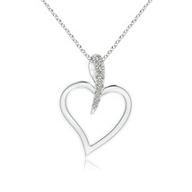 ANGARA 1.3mm Natural Diamond Heart Leaf Pendant Necklace in Silver for Women - £176.80 GBP