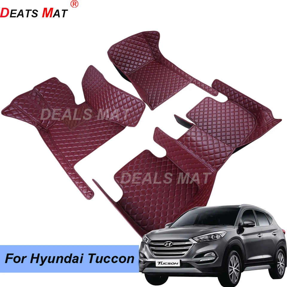 100% Fit Auto Leather Car Mats With Pockets Floor Carpet Rugs For Hyundai Tucson - £60.82 GBP+
