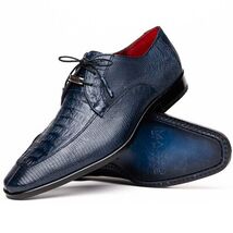 Merida Caiman and Lizard Dress Derby's Tasseled Laces Shoes Navy image 2