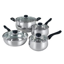 Oster Rametto Stainless Steel Cookware Set, 8 Piece, Silver - $73.99