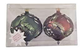 Tear Drop Shaped Christmas Ornament Painted Embellished 2 In Box Shatter... - $11.30