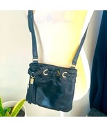 MICHAEL KORS Leather Ring Tasseled Leather Crossbody Tote, Black/Gold Ha... - $718.71 MXN