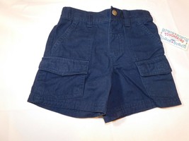 Toughskins Baby Boy&#39;s Cargo Casual Shorts Navy Blue Size 12 Months NWT - £10.27 GBP