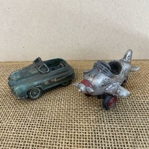 Vintage 50s Solid Cast Metal Display Toy Car Plane - £21.97 GBP