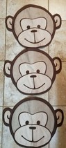 3 Fabric Brown Monkey Placemats Place Mats 17&quot; x 4&quot; FREE SHIPPING - £15.97 GBP