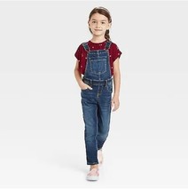 Girls&#39; Denim Overalls - Cat &amp; Jack Dark Wash XL 14/16 - £10.26 GBP