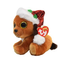 Ty Beanie Boos Howlidays Christmas Dog 6in Plush Dog Santa Hat Stuffed Animal - £11.98 GBP