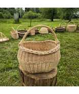 Medium Handwoven Wicker Basket | Oval Rustic Willow Storage Basket  - $129.00