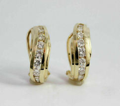 1.25 Ct Round Cut Simulated Diamond Drop Earrings925 Silver Gold Plated  - £99.64 GBP
