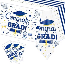 Graduation Party Decorations, 3 Pack Blue Graduation Tablecloths (54&quot;x108&quot;,Blue) - £8.57 GBP