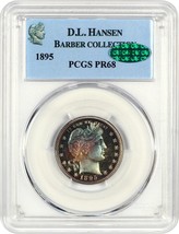 1895 25c PCGS/CAC Proof 68 ex: D.L. Hansen - $15,277.50