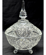 Vintage IMPERLUX Lead Crystal Covered Candy Dish Pinwheel Pattern IPX3 -... - $43.73 CAD