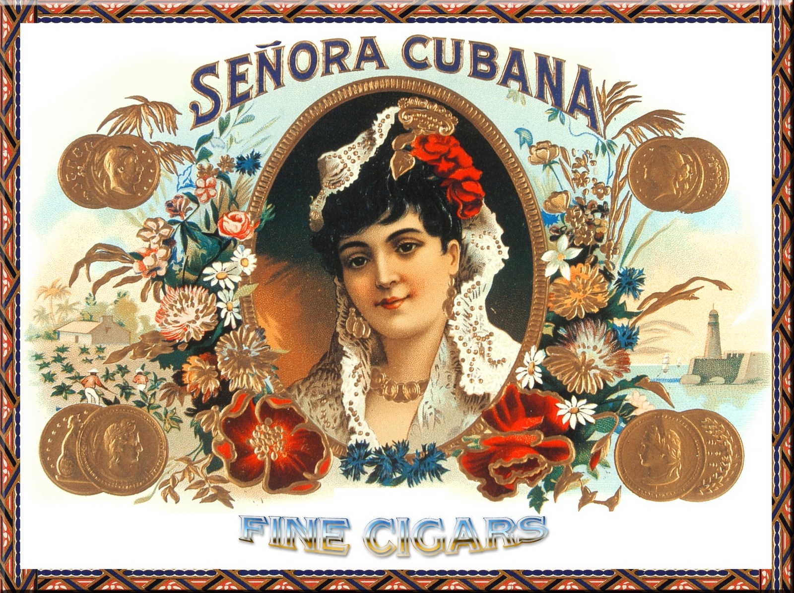 Poster Decor.Home Room Interior design.Cuban Senora Cubana cigar label.10629